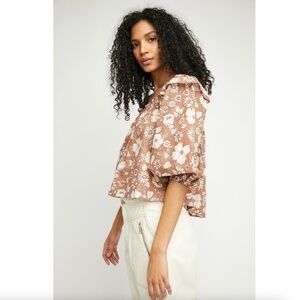 Free People Miss Daisy Printed Top in Vintage Combo 100% Cotton Size Medium